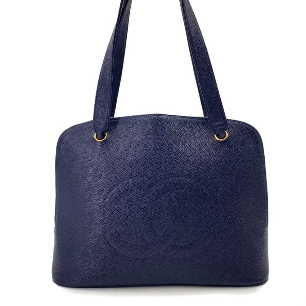 Chanel Navy Timeless CC logo shoulder bag